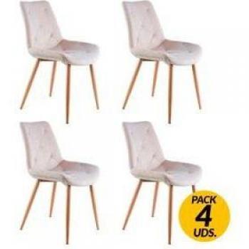 Pack de 4 sillas Marlene beige y oak