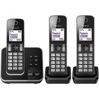 Panasonic KX-TGD323 Trio Digital Cordless Answering System Black & Silver
