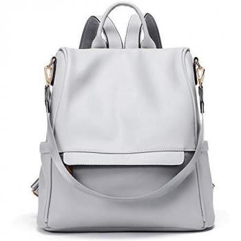 CLUCI Damen-Lederrucksack mit Diebstahlschutz – Grau