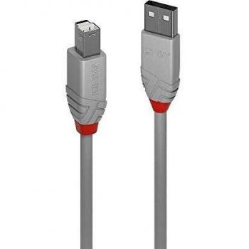 LINDY USB 2.0 Type A to B Cable, 2m, Anthra Line Grey