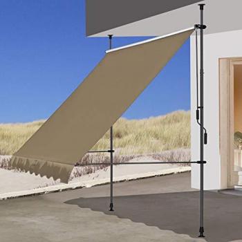 Klemmmarkise QUICK STAR 200 cm x 130 cm, beige, neigbar