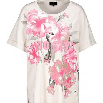 Monari T-shirt crème col en V 38
