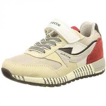 Geox Alben Scarpe Senza Lacci per Bambini Bianco/Rosso EU 32