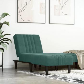 Dunkelgrüne Samt-Sitzbank Chaiselongue