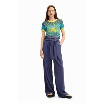 Desigual Pantaloni Blu Maglia Larghi XS