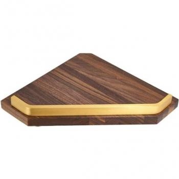 Wooden Wall Corner Shelf Towel Rack, Bathroom Non-Punch Design