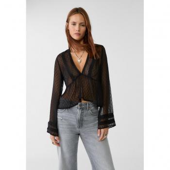 Scollo V Camicia Morbida Nero L Stradivarius