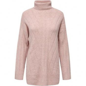 ONLY Rollkragenpullover »ONLJEANETT LIFE L/S RIPPENROLLKRAGEN« Melange Silber Pink