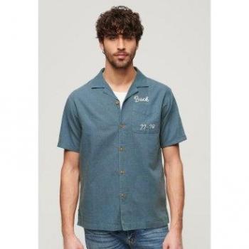 Superdry Herren Hemd Resort Kurzarm in Blau