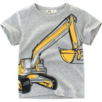Boys Summer Excavator Pattern Top (2-8 Years)