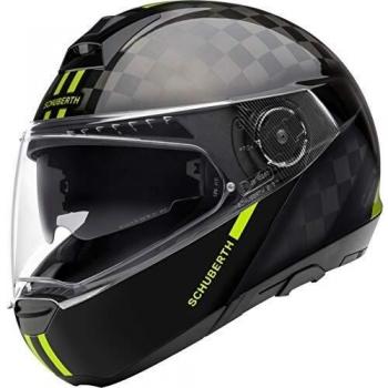SCHUBERTH C4 Pro Carbon Fusion Klapphelm mit Karbonoptik, Schwarz/Gelb, Größe S