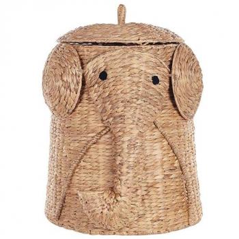 Cesta de Mimbre con Motivo Elefante para Niños