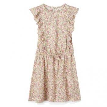 VERTBAUDET Cute Rose Ruffle Dress for Little Girls, 18M-24M