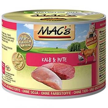 MAC's Cat Pâtée sans céréales Veau & Dinde 200g