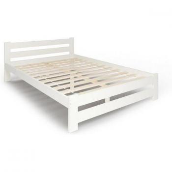 Doppelbett Kiefer in Weiß