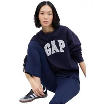 GAP Damen Sweatshirt mit Logo-Stickerei, Dunkelblau, Größe XS