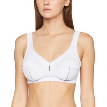 Susa Topsy Plus Bügelloser Entlastungs-BH für Damen, Weiß, 95D