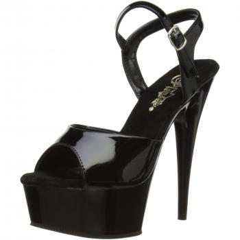 Pleaser DELIGHT-609 Damen Sandalen, Schwarz, US 7