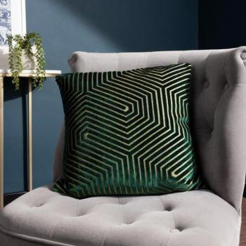Paoletti Evoke Cut Velvet Filled Cushion 45cm x 45cm Emerald