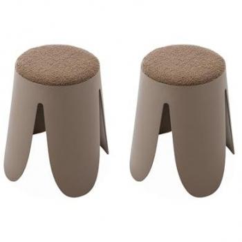 Sweeek Bouclé-Hocker‑Set – 2‑teilig, stapelbar