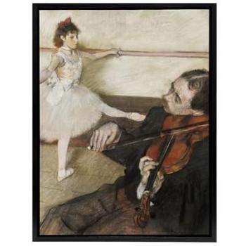 Artery8 Vintage Dance Lesson with Edgar Degas Violinist – Beige Wall Art, 18 Wide by 24 High