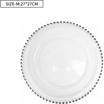 Bandeja decorativa de escritorio para el hogar con borde de perla