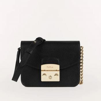 Borsa a bandoliera nera Furla Metropolis Mini