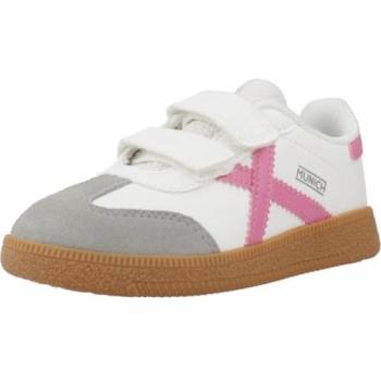Munich Mini Barru Scarpe a Velcro Bianco-Rosa 9
