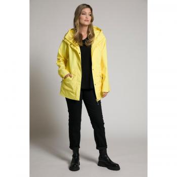 Plus Size Women's Waterproof Hooded Jacket, Yellow, Size 24/26, Polyester
