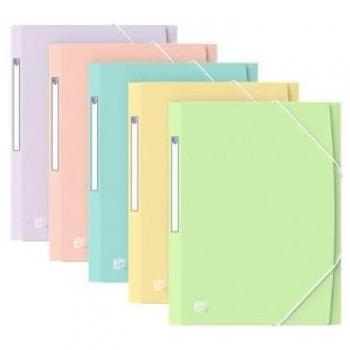 Carpeta Oxford A4 con solapa triple y cierre de goma – surtido urbano pastel