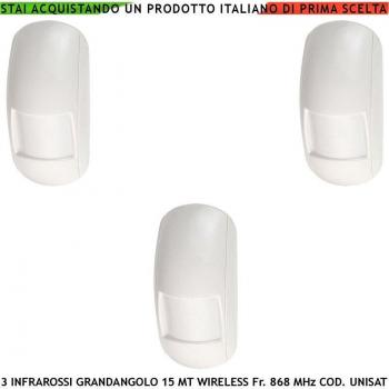 Sistemi di Allarme Senza Fili Sensore Infrarosso Grandangolo 15 Metri Tripla Unità Codificatore UNISAT2