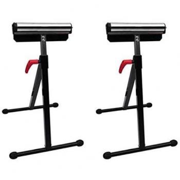 Set of 2 Adjustable Roller Stands by vidaXL