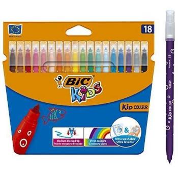 BIC Lot de 3 Etuis de 18 feutres KIDS COULEUR