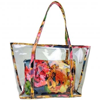 Bolsita Transparente con Detalle Floral Amarilla