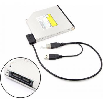 USB 2.0 Type A to 13-Pin SATA Connector Cable for CD/DVD Drives