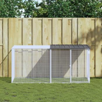 Día y Noche Gallinero con techo acero galvanizado antracita 203x98x90 cm