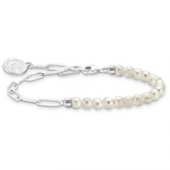Member Pearl & Coin Bracelet – 15 cm, Silver