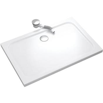 Réception de douche SHIMMER 80 × 110 cm, couleur blanche, bonde et siphon intégrés