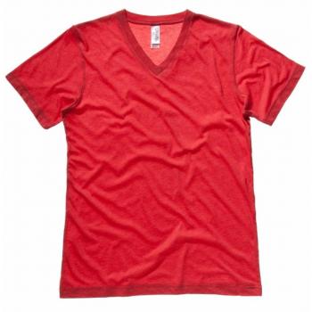 Triblend Canvas V-Neck Men's T-Shirt Set – 5-Pack, Light Red, XXL