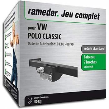 Pack attelage rotule Standard 2 Trous + Faisceau 7 Broches pour VW Polo Classic