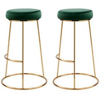 Tabouret Haut en Velours Vert Kendal 73 cm (x2)