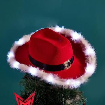 Decoración Navideña Kakanwo: Pluma LED y Sombrero Vaquero