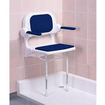 AKW 2000 Series Blue Shower Seat with Armrests and Back Support