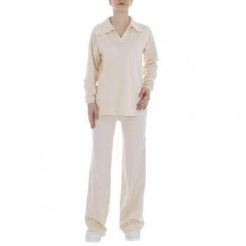 Ital-Design Damen Freizeitanzug in Creme