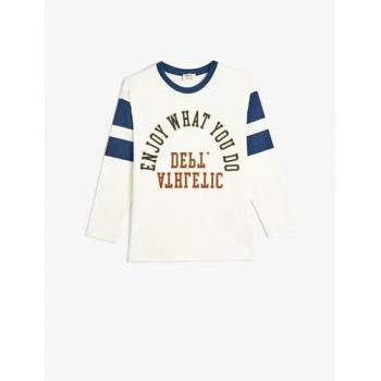 College‑T-Shirt langärmlig, Herren‑Stil für 9–10 Jahre