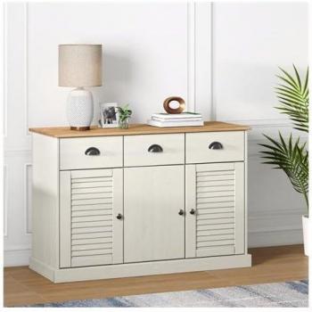 Rangement VIGO 113 × 40 × 75 cm – Blanc, bois de pin