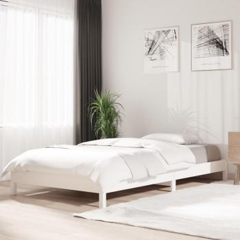 Space-Saving White Pine Bed Frame 90x190 cm