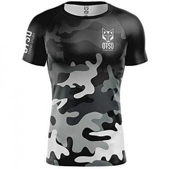 OTSO Men's Camo Grey V-Neck Top