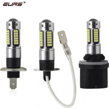 Bombillas de luz antiniebla LED H1 H3 880 881, 12V, SMD 4014, blanco, juego de 2