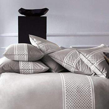 Couvre-lit et taie d'oreiller coordonnés en taupe (coton), taille : 240 x 220 cm + 63x63 cm